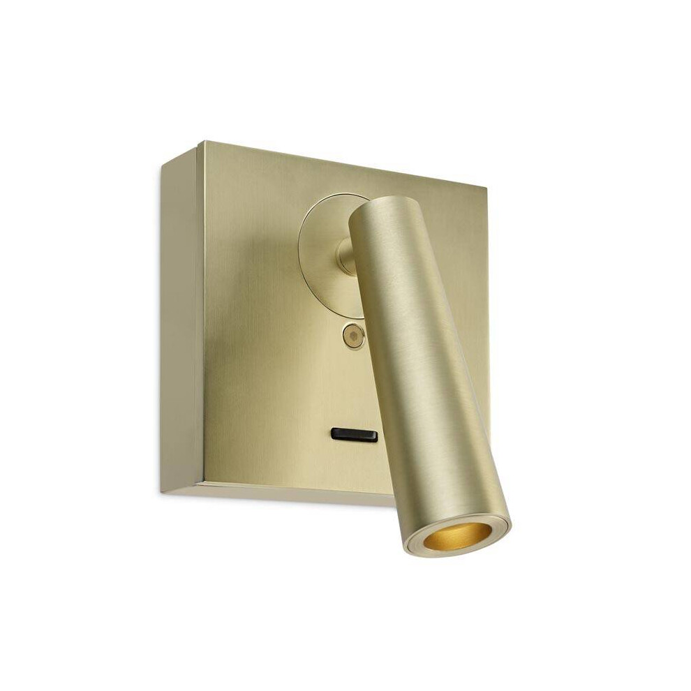 Leds-C4 Gamma - LED Wall Reading Light Satin Gold 179lm 2700K