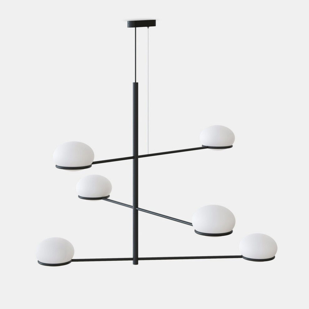 LEDS C4 Coco Chandelier Multi Arm Pendant Black, White E14
