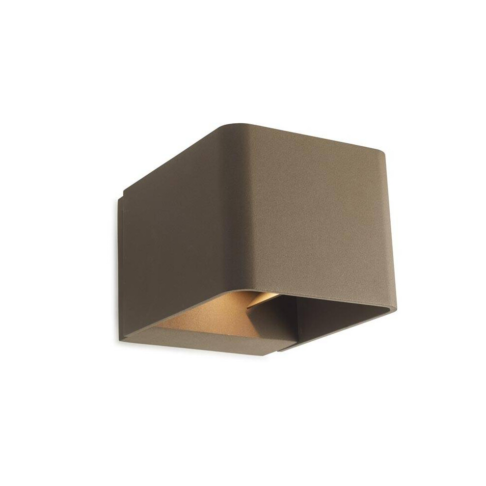 Leds-C4 Wilson - Outdoor LED Up Down Wall Light Brown 855lm 3000K IP65