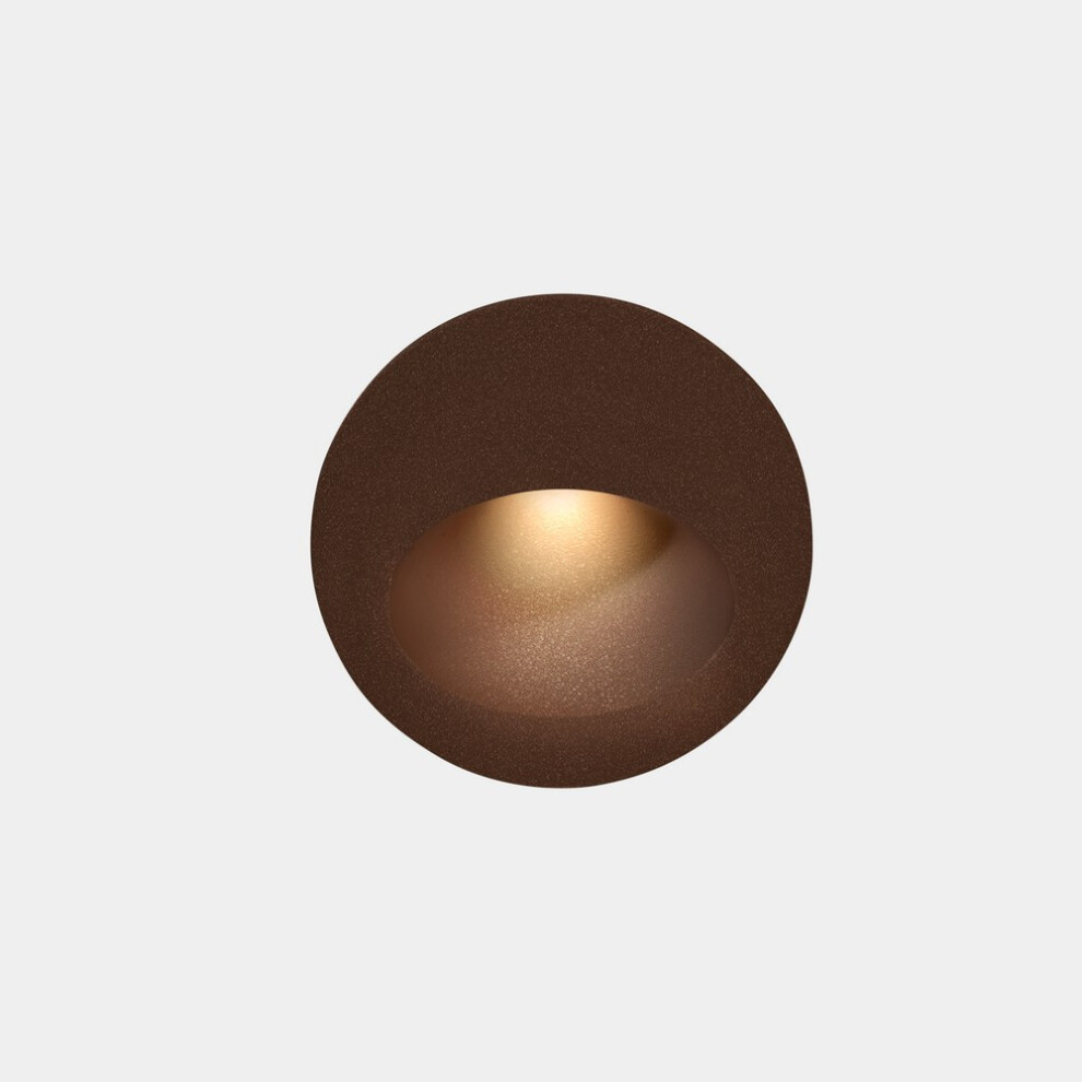 LEDS C4 Bat Round Oval Outdoor LED Recessed Wall Light Round Brown IP65 2.2W 2700K