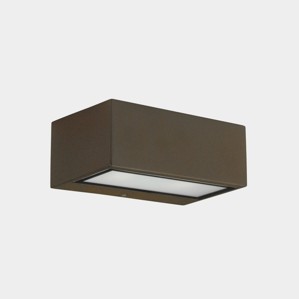 LEDS C4 Nemesis LED 70x170mm Outdoor LED Up Down Light Brown, Opal IP65 10.5W 2700K