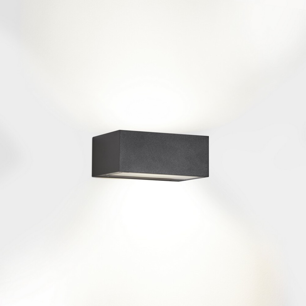 LEDS C4 Nemesis LED 90x220mm Outdoor LED Up Down Light Urban Grey, Opal IP65 17.5W 2700K