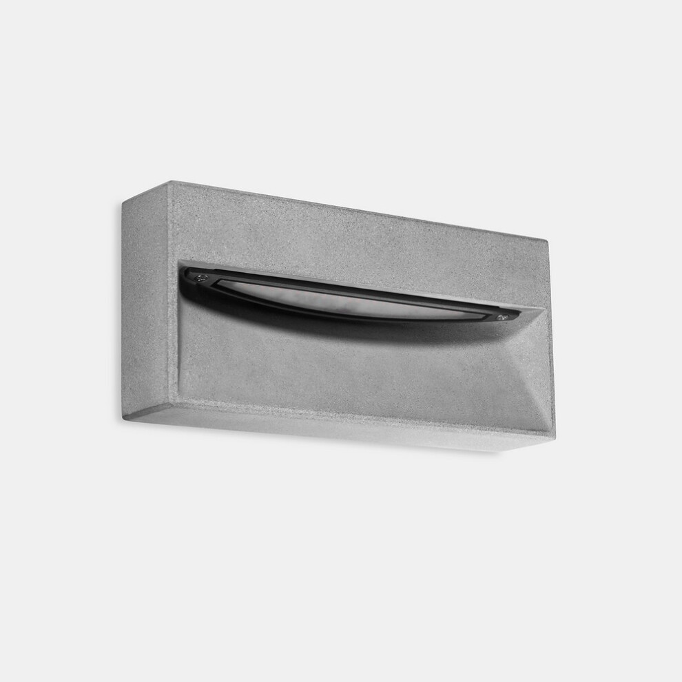 LEDS C4 Arc Outdoor LED Recessed Wall Light Cement, Urban Grey IP65 9W 3000K