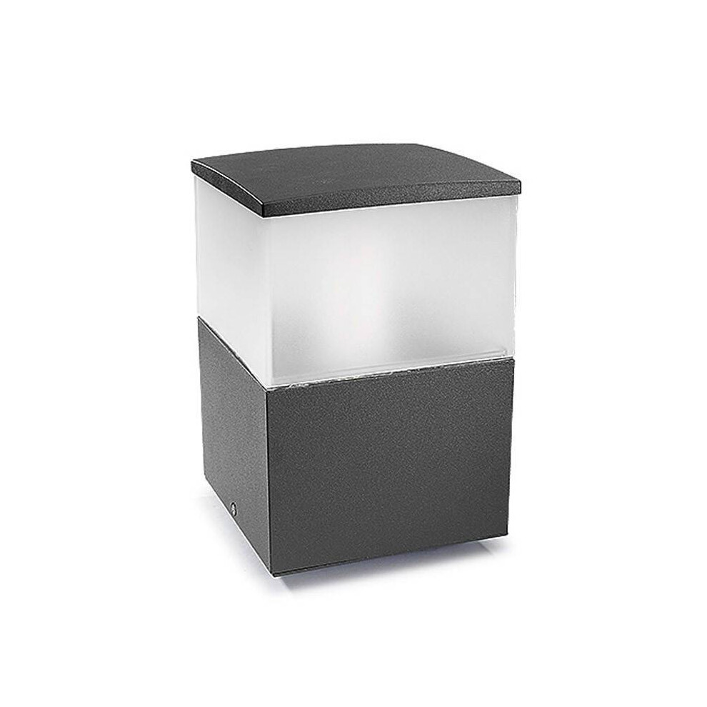 Leds-C4 Cubik E27 - 1 Light Small Outdoor Bollard Light Urban Grey IP54, E27