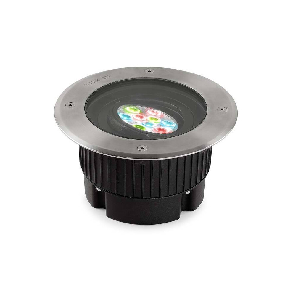 Leds-C4 Gea Rgb Easy+ - LED Large Round Outdoor RGB Easy+ Recessed Light Stainless Steel IP67