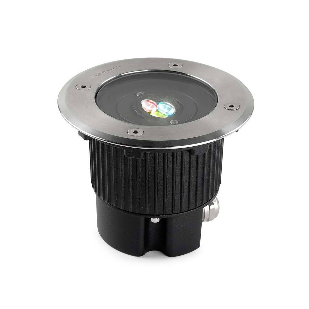 Leds-C4 Gea Rgb Easy+ - LED Small Round Outdoor RGB Easy+ Recessed Light Stainless Steel IP67