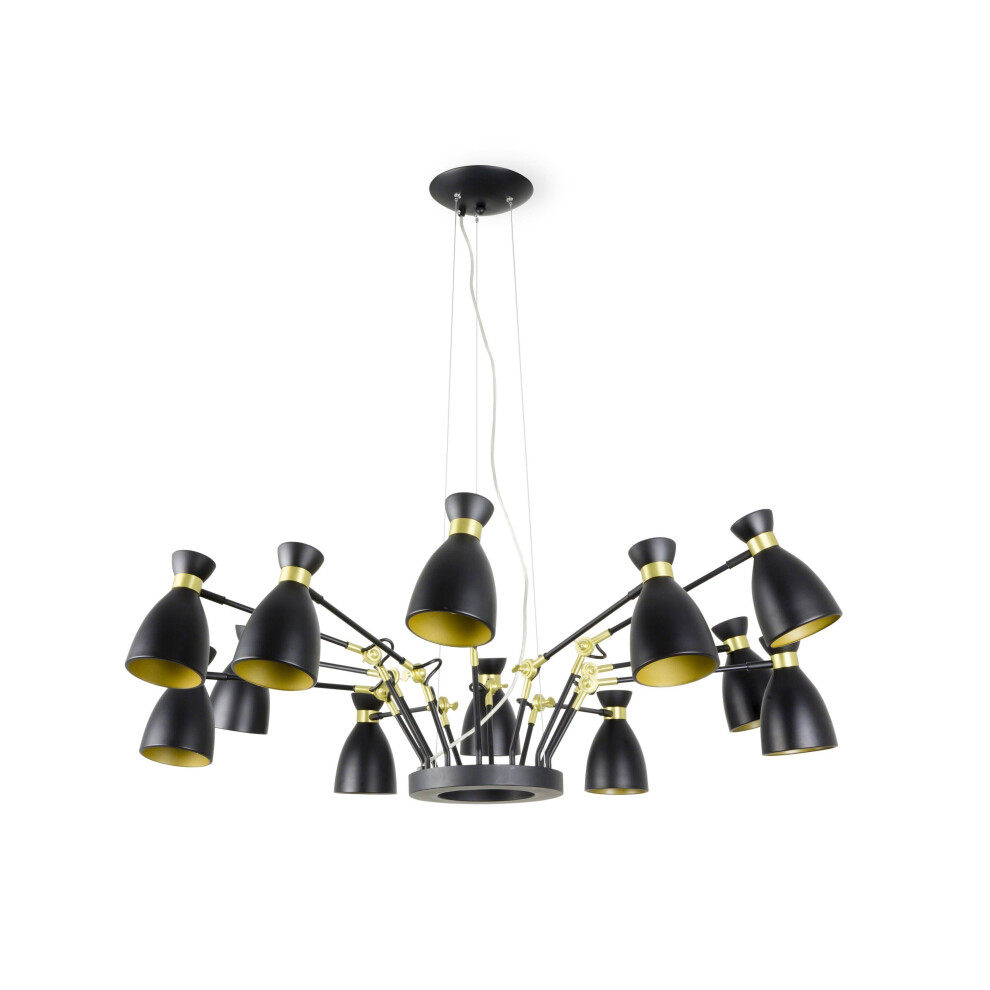 Faro Lighting Light/Black Faro Retro - Multi Arm Ceiling Pendant Copper, E14 Size 12
