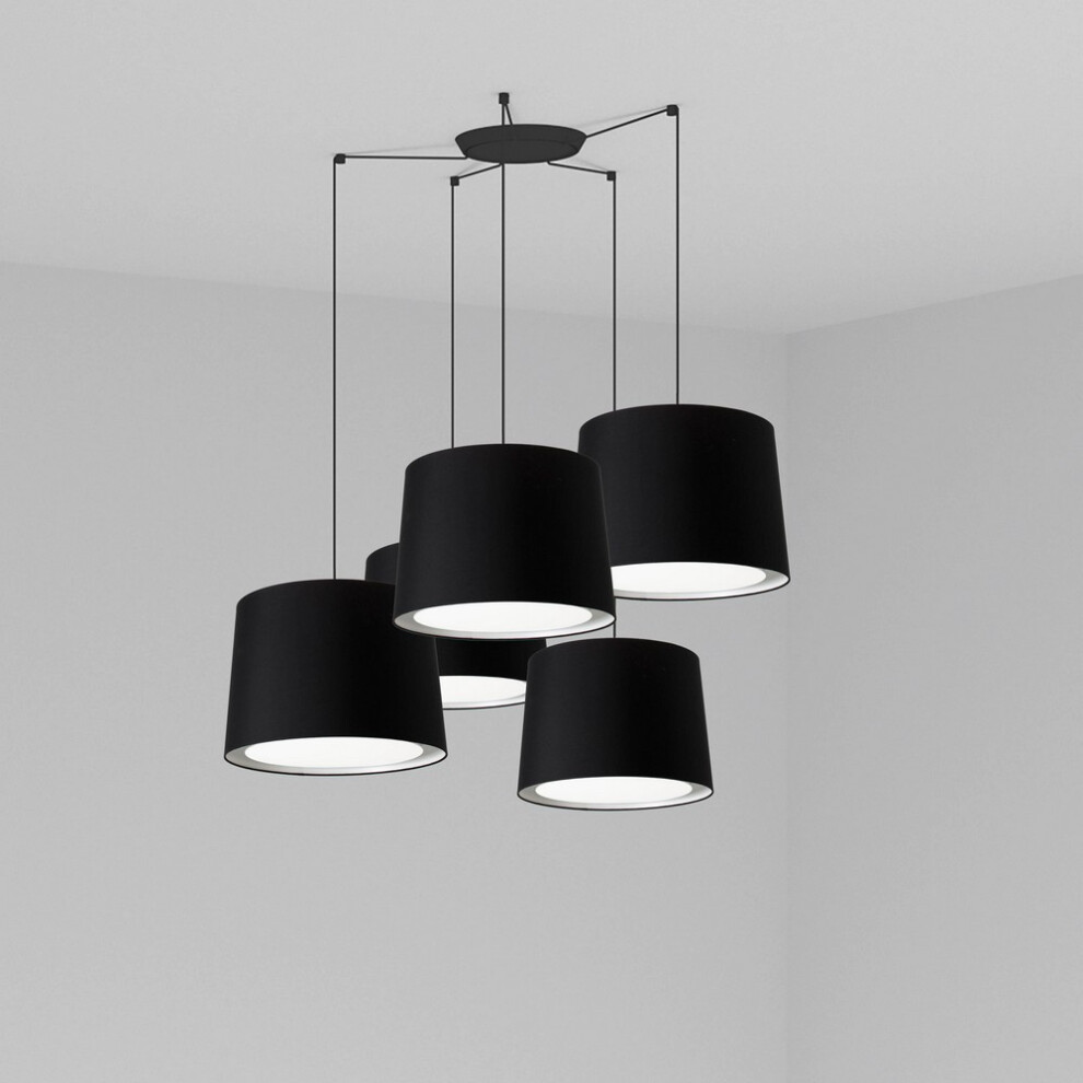 Faro Lighting Light/Black Faro Conga - Cluster Pendant Ceiling E27