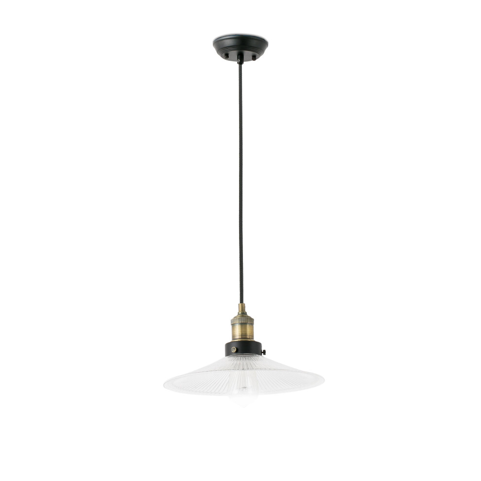 Faro Halita - 1 Light Dome Ceiling Pendant Antique Brass with Plate Shade, E27-image-OPC-PF5JV6D-NEW