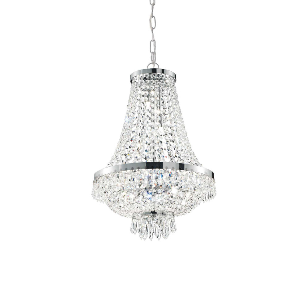 Ideal Lux Caesar - 6 Light Crystal Chandelier Chrome Finish, G9-image-OPC-PF5JVVQ-NEW
