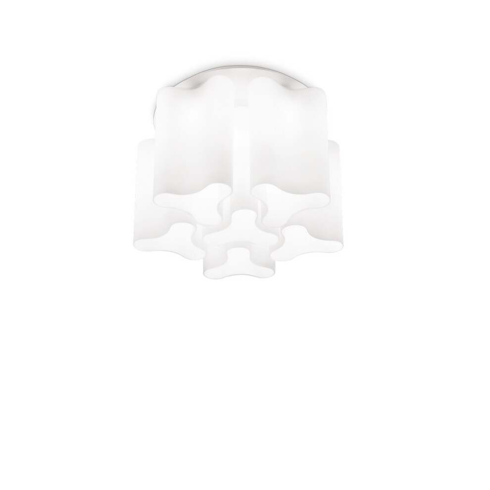 Lux General Lighting Light/White Ideal Lux Compo - 6 Light Ceiling Flush Light White, E27 Small