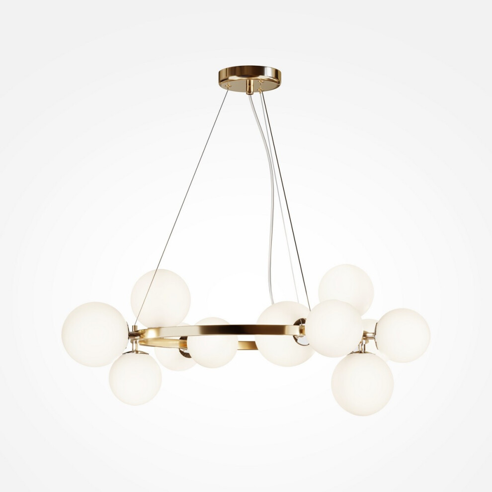 Maytoni Maytoni Dallas Modern 1 Globe Pendant Ceiling Light Gold, Matte White Shade, G9-image-OPC-PF5JY5V-NEW