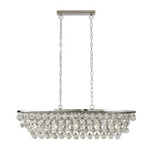 Lampadario Contemporaneo Michelle Acciaio Cromo Vetro 5 Luci E27