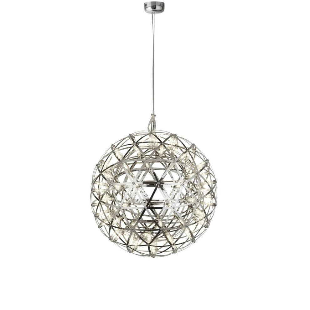 Searchlight Galaxy Chrome LED Metal Ball Pendant 400mm 3000K