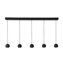 Lampadario Contemporaneo Eindhoven Acciaio Nero 5 Luci GU10