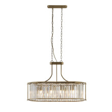 Lampadario Contemporaneo Victoria Acciaio ADJUSTABLE Vetro 5 Luci E27