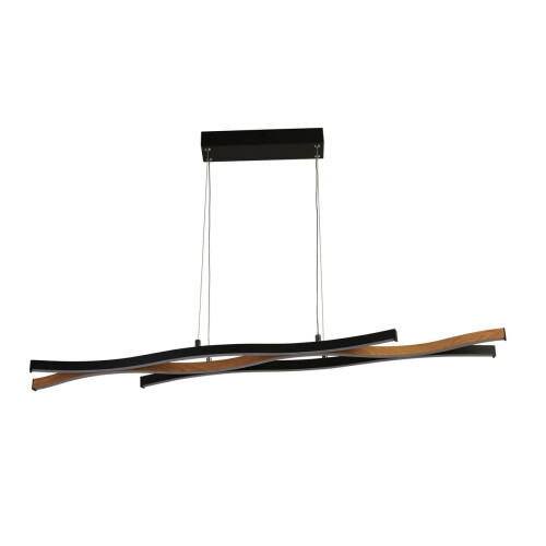 Searchlight Searchlight Bloom Swirl LED Ceiling Pendant, Black With Wood Effect 1