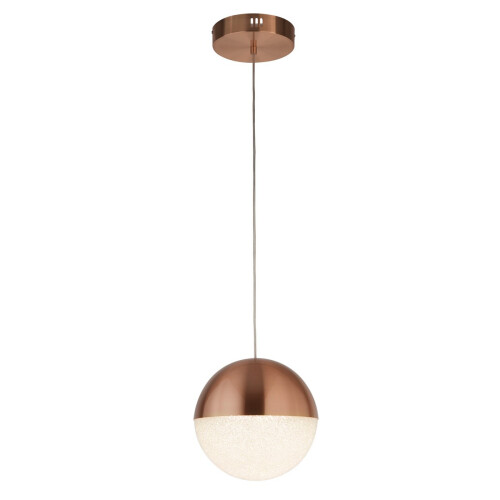 Searchlight Searchlight Marbles LED Pendant Copper, Crushed Ice Shade