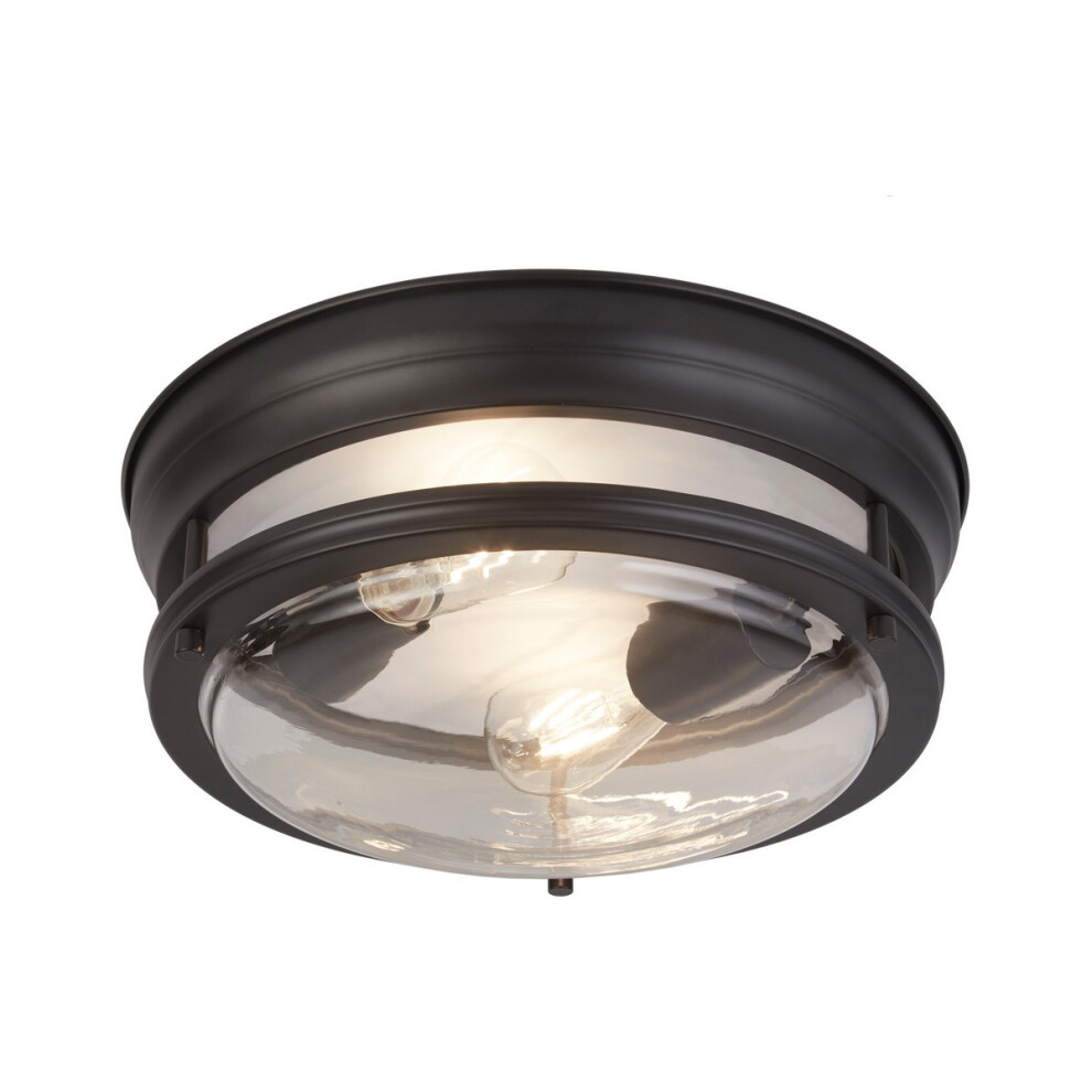 Search Glasgow 2 Flush Clear Glass Light/Black