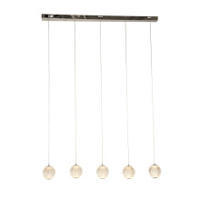 Lampadario Lineare Contemp Fascino Acciaio Cromo Policarbonato Led 28W 3000K