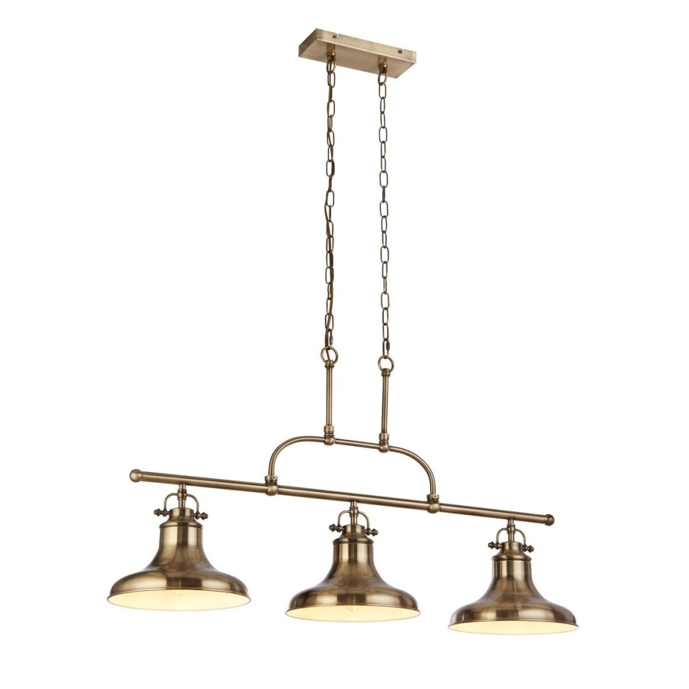 Searchlight Dallas 3 Light Bar Pendant Antique Brass Metal