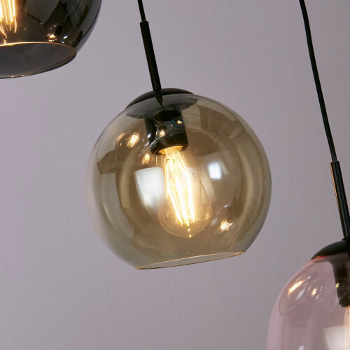 Searchlight Searchlight Mardi Gras II 5 Light Pendant Black, Coloured Glass 2