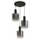 Searchlight Searchlight Sweden 3 Light Multi,Drop Pendant Black, Smoked Glass 2