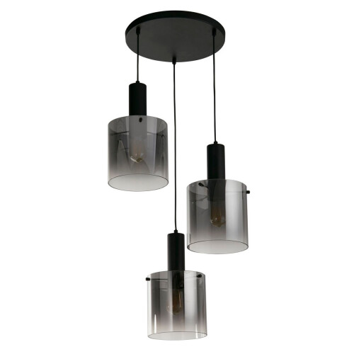 Searchlight Searchlight Sweden 3 Light Multi,Drop Pendant Black, Smoked Glass 1