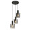 Searchlight Searchlight Sweden 3 Light Multi,Drop Pendant Black, Smoked Glass 1