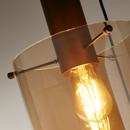 Searchlight Searchlight Sweden 3 Light Multi,Drop Pendant Mocha, Amber Glass 2