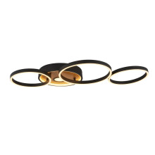 Plafoniera Moderno Curiosità Acciaio Nero Policarbonato Marrone Led 40W 3000K