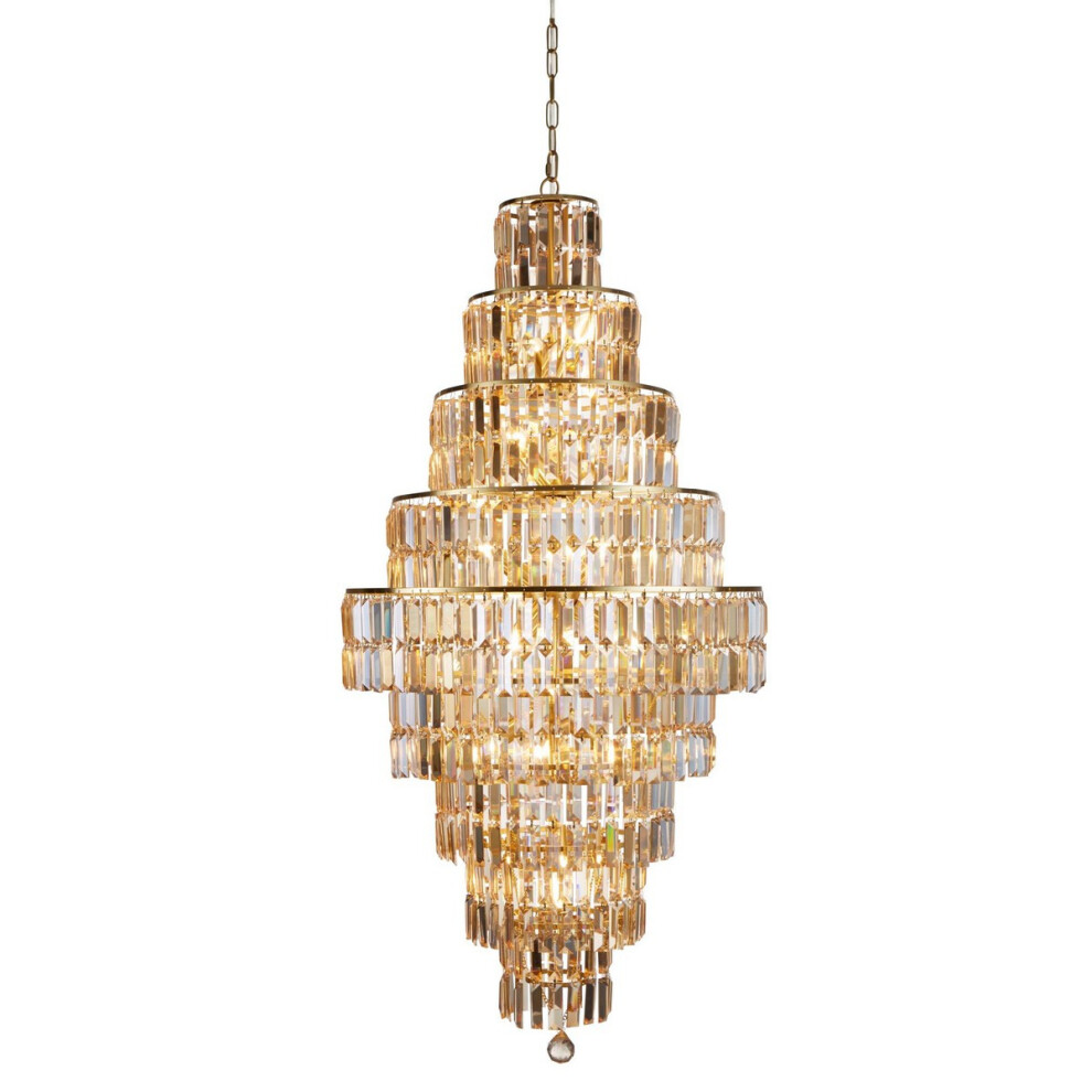 Search Empire 13 Chandelier Satin Brass, Champagne Glass Light