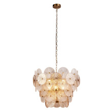 Lampadario Contemporaneo WAGON WHEEL Acciaio Bronzo Vetro 9 Luci G9