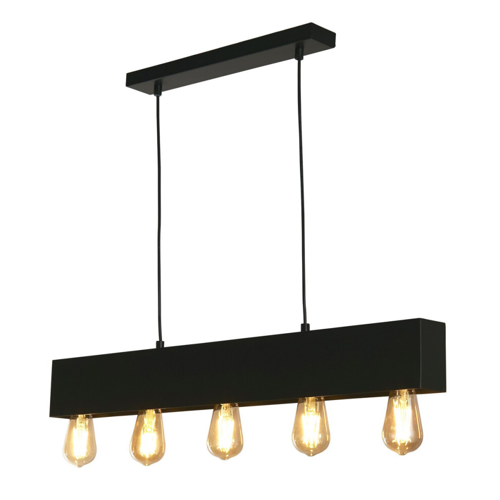 Searchlight Piano 5 Light Diner Bar Pendant Matt Black Metal