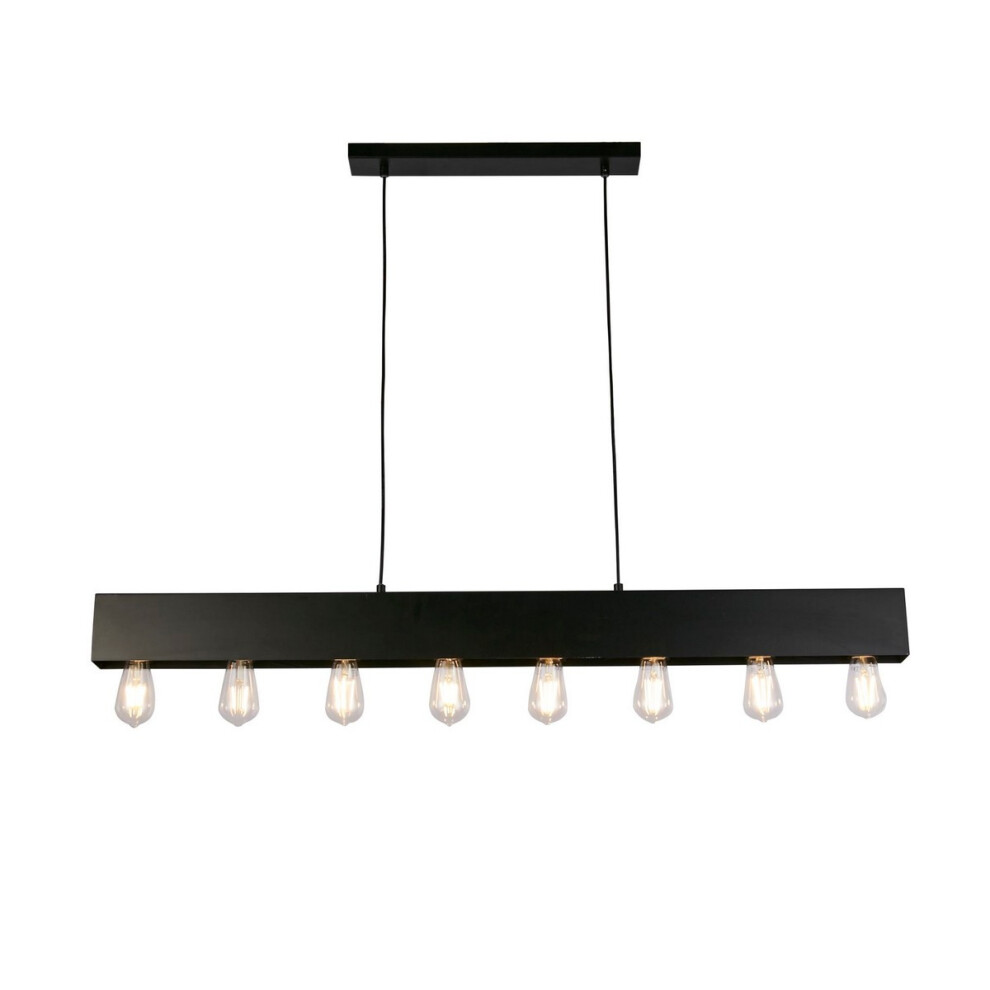 Searchlight Piano 8 Light Diner Bar Pendant Matt Black Metal