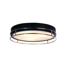 Plafoniera Contemporanea Fenice Acciaio Nero e cromo Vetro 3 Luci E14 40cm
