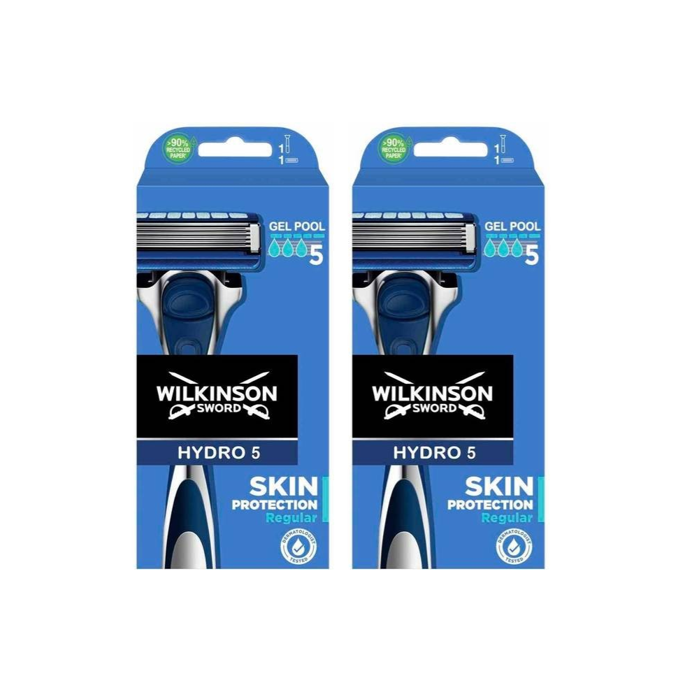 WILKINSON SWORD Hydro 5 Skin Protection Men Razor Handle + 1 Blade x 2 Boxes