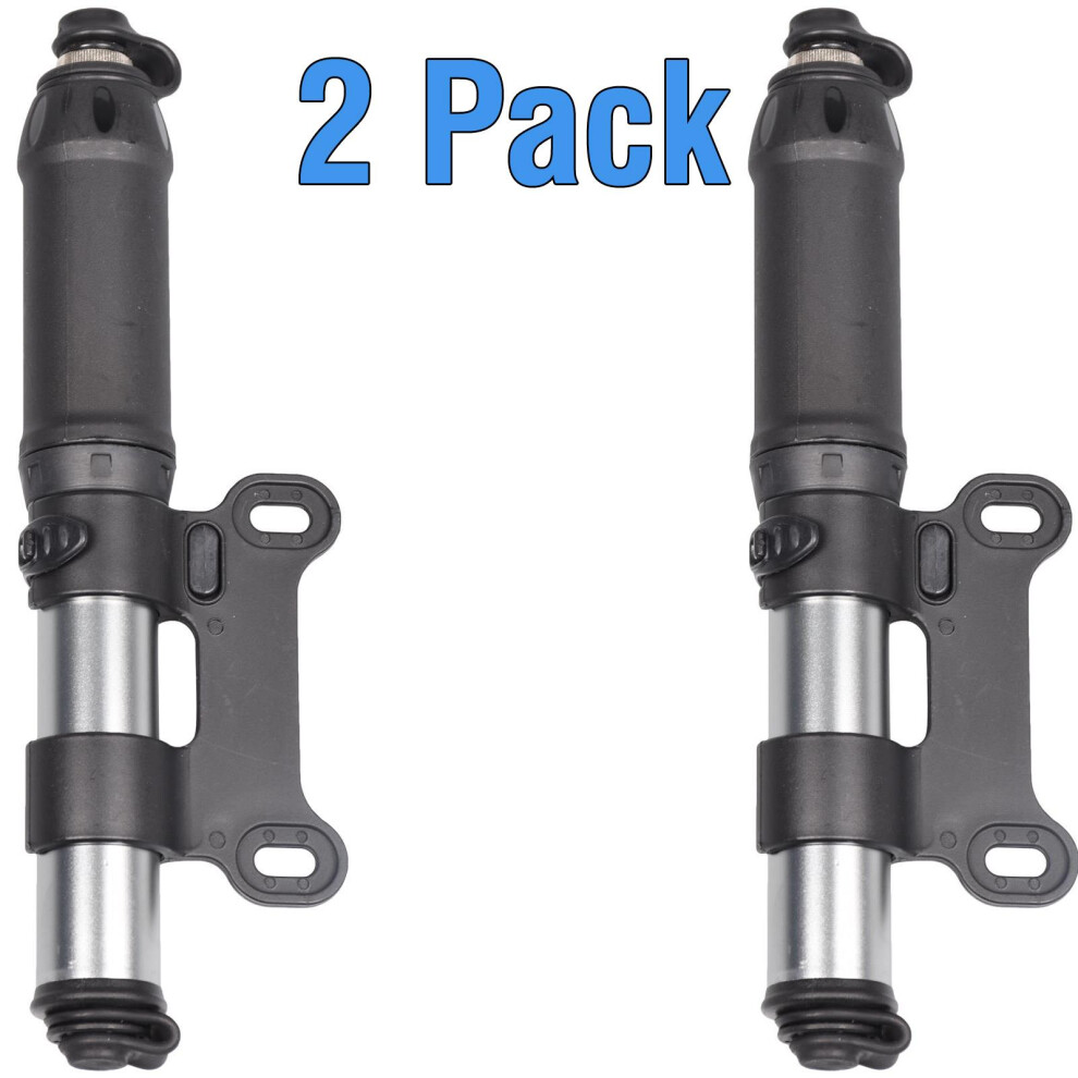 2 Pack Mini Bicycle Pump Portable with Presta & Schrader Adapter