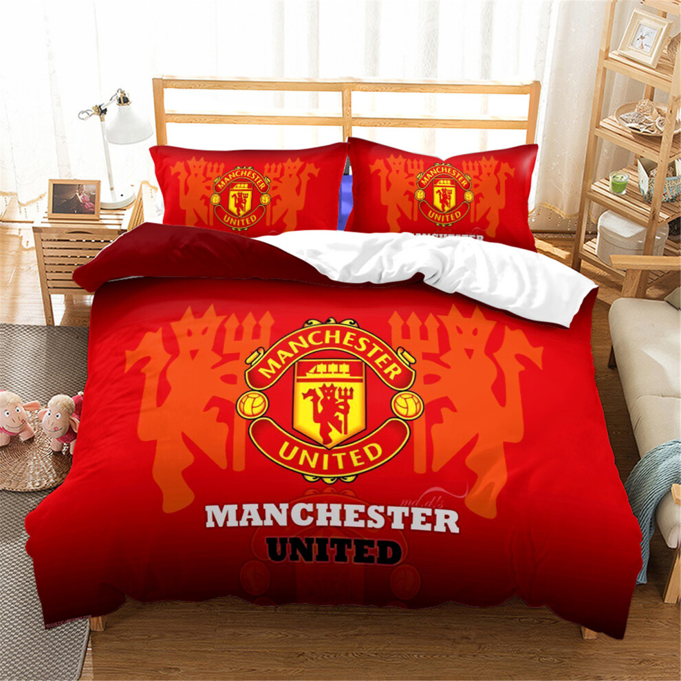 (2Pcs 90*200cm) Gift For Manchester United Fans Bedding Duvet Cover