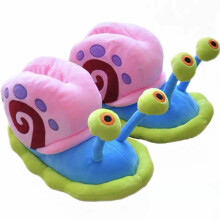 (Pink, XXL(41—42)) Squarepants Spongebob Gary The Snail Plush Shoes Cartoon Slippers Christmas Gift