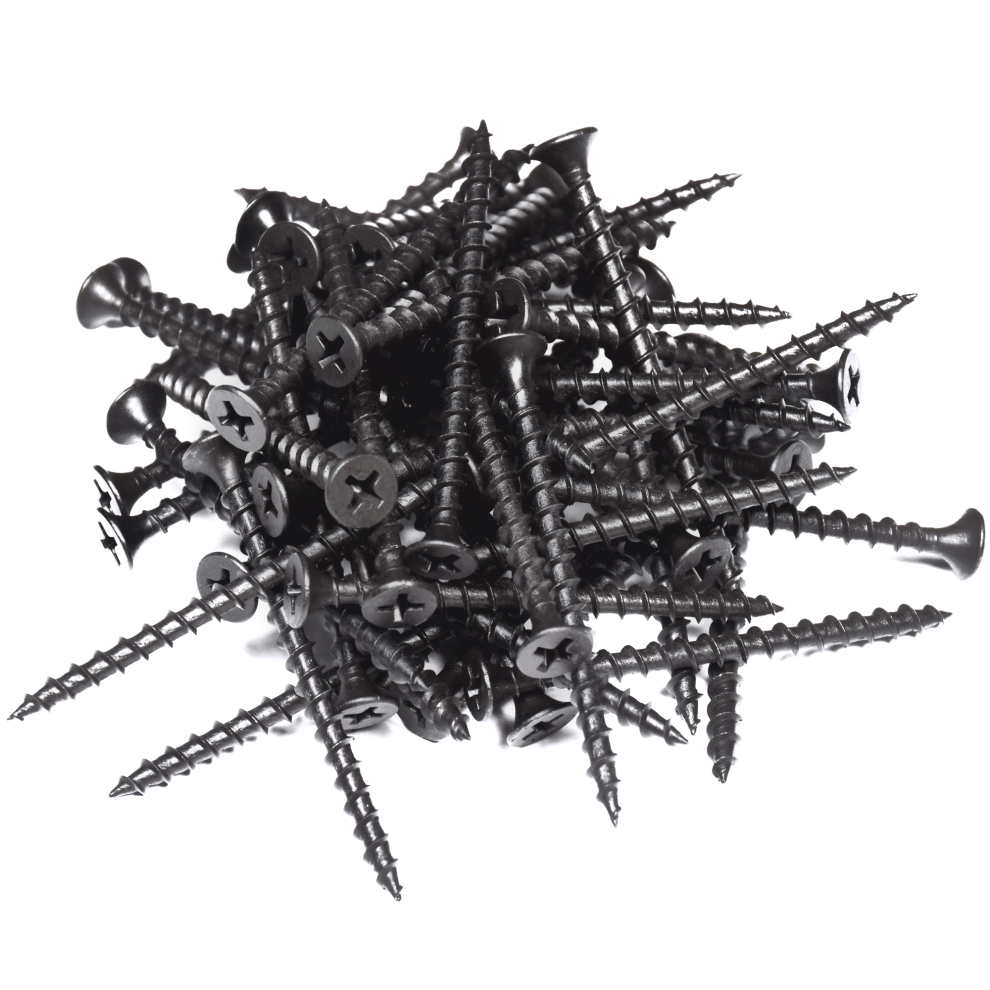 (Pack Of: 20, Length: 55Mm) Diyuk Premium Black Wood Screws Phosphate Coated Coarse Thread Self-Tapping Drywall, And Plasterboard Fixings 5061065491252