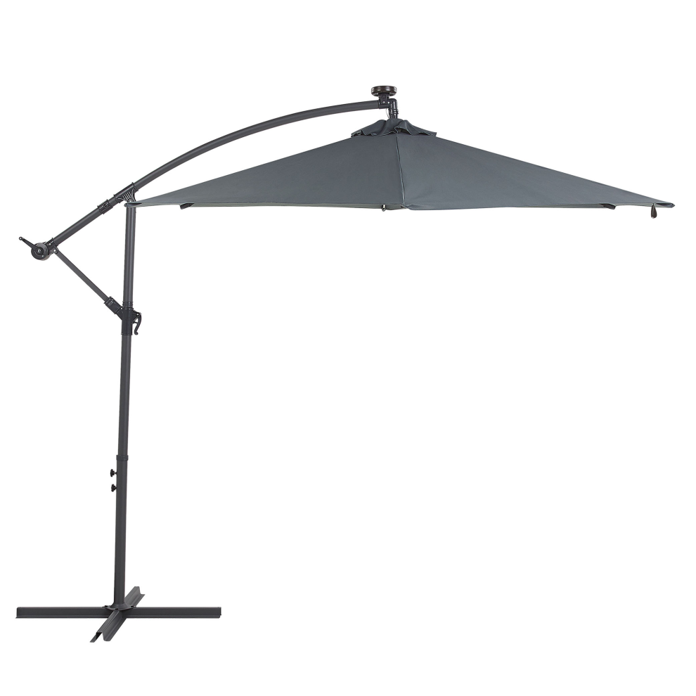 Cantilever Parasol LED 285 cm CORVAL Graphite Grey