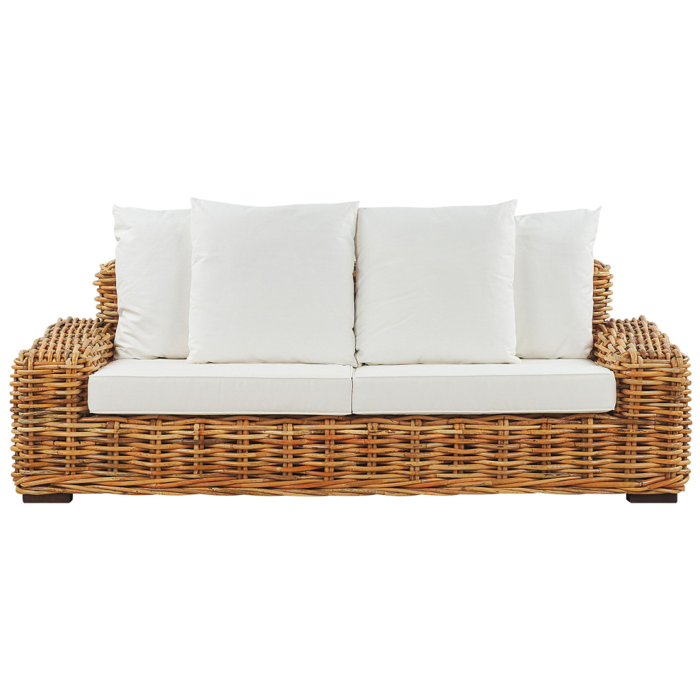 Garden Sofa 3 Seater FORLI Rattan Natural
