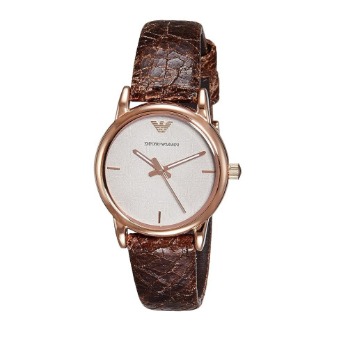 Armani ARMANI WOMEN'S WATCH AR1813 BROWN STRAP BEIGE DIAL ROSE GOLD CASE