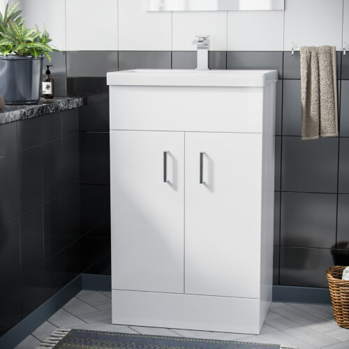 Nanuya 500mm Floorstanding Vanity Basin Unit White 2