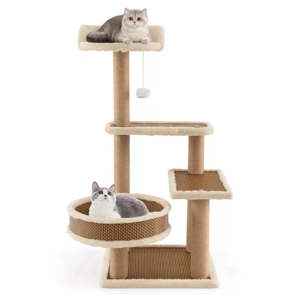 Multi-Level Cat Tree Tower 90cm Cat Tree Indoor Kitten Activity Center