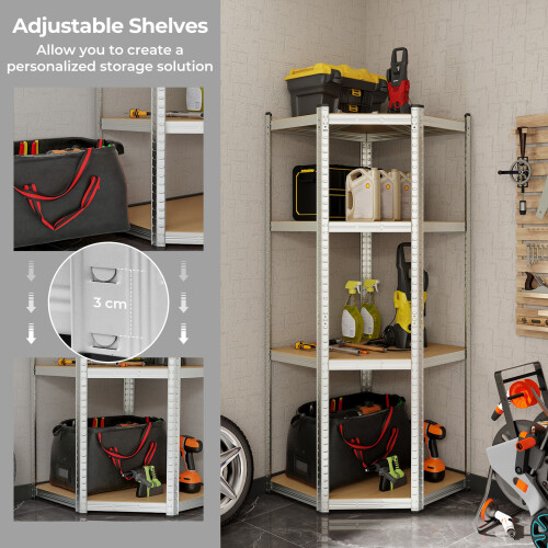 Costway 4-Tier Corner Shelving Unit Adjustable Garage Storage Utility Rack 1