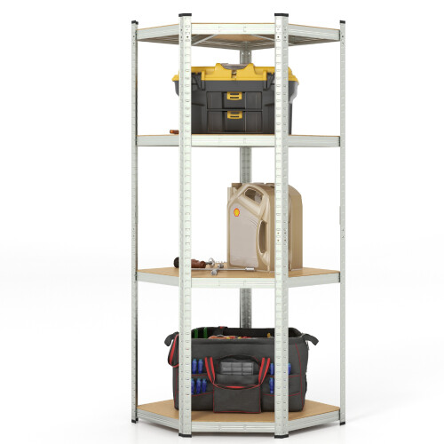 Costway 4-Tier Corner Shelving Unit Adjustable Garage Storage Utility Rack