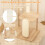 Casart 126cm Tall Solid Wood Cat Tree Home 4-Tier Cat Tower w/Beech Post 6
