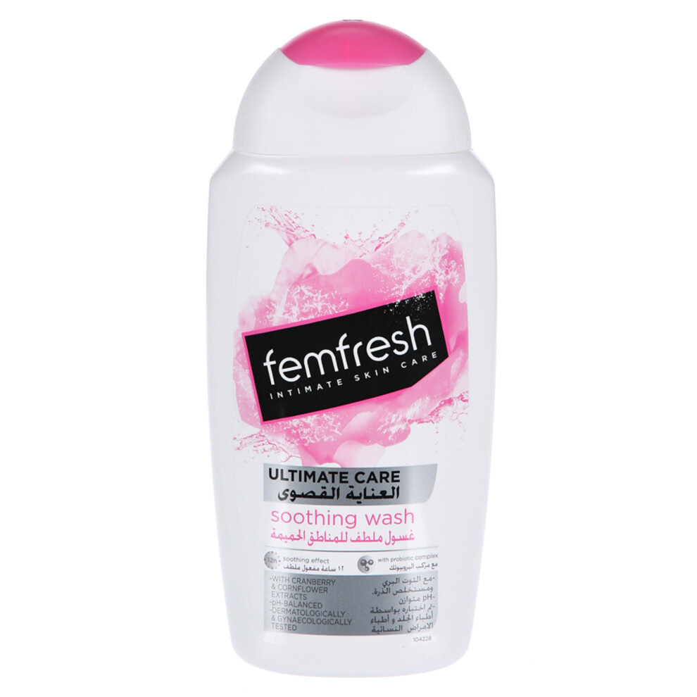 FemFresh Ultimate Care Soothing Intimate Wash, Enriched With Hydrating Cranberry And Cornflower Extracts, Gentle Cleansing, 250ml